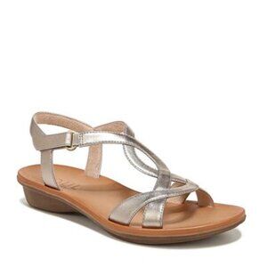SOUL Solo Sandal Sandals (Warm Silver Synthetic/Fabric) Size 8.5 M Strappy Style
